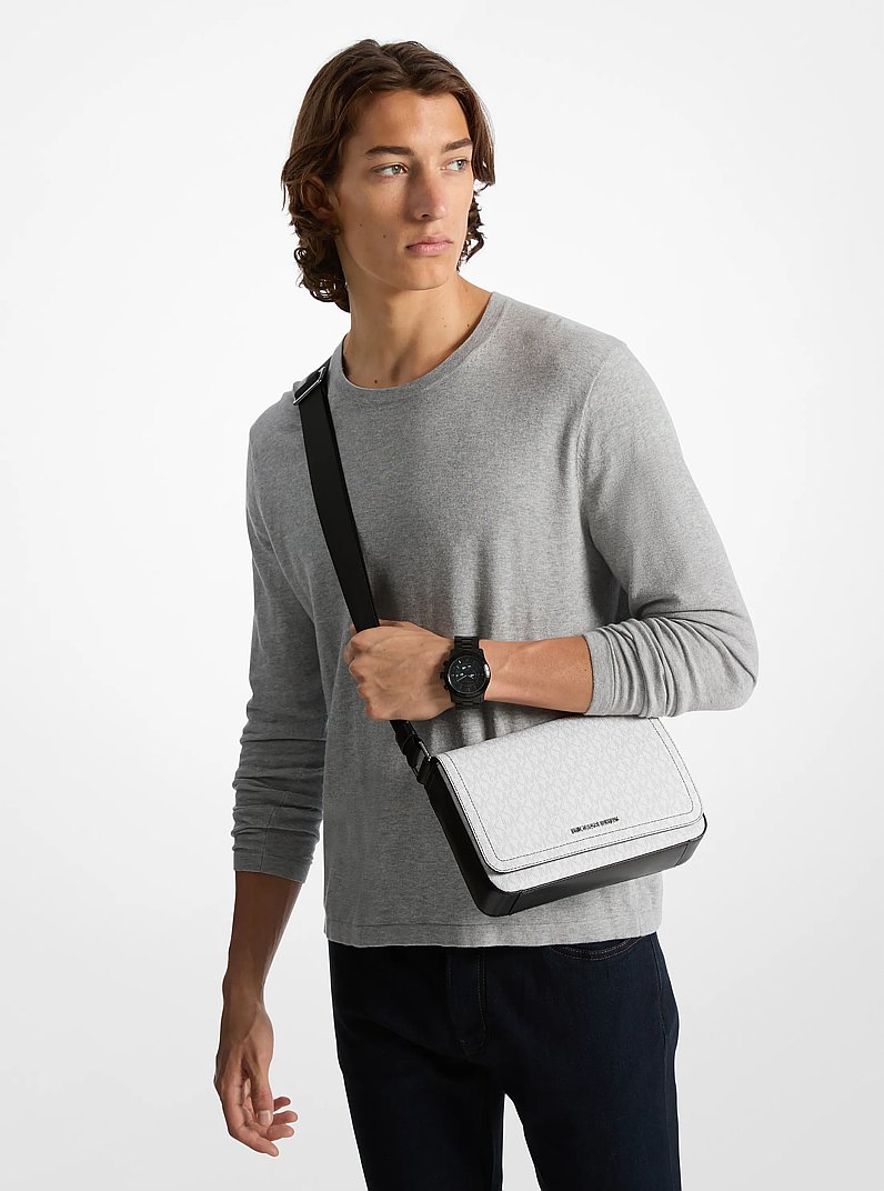 Cooper Mini Signature Logo Crossbody Bag With Pouch in BRIGHT WHT | Michael Kors