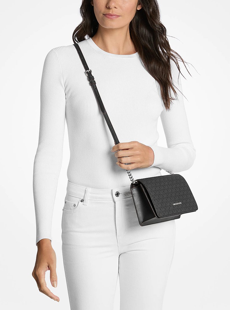 Jet Set Medium Signature Logo Crossbody Bag in NEGRO | Michael Kors