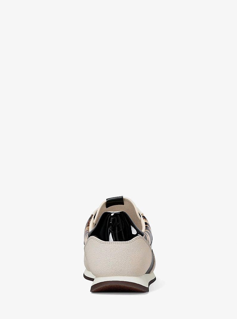 Cindy Leopard Print Calf Hair Trainer in DK CAMEL MLT | Michael Kors