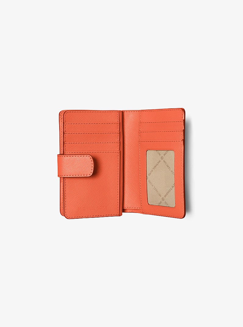 Medium Crossgrain Leather Wallet in RED CLAY | Michael Kors