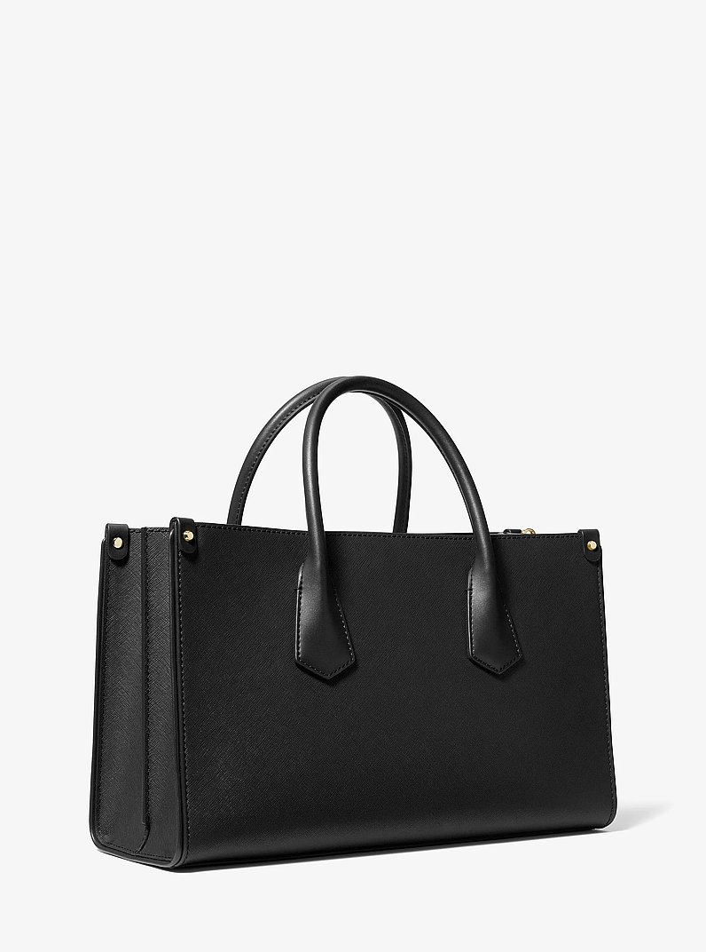 Maple Large Pebbled Leather Satchel in BLACK | Michael Kors