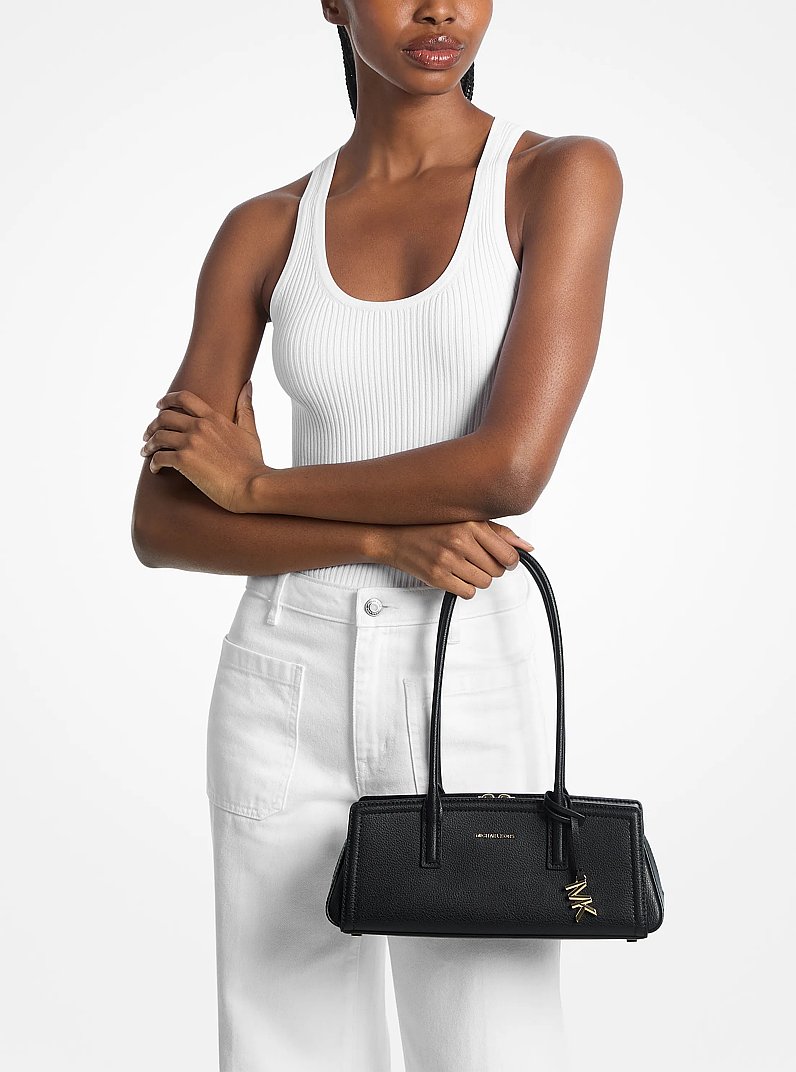 Laila Small Leather Shoulder Bag in BLACK | Michael Kors