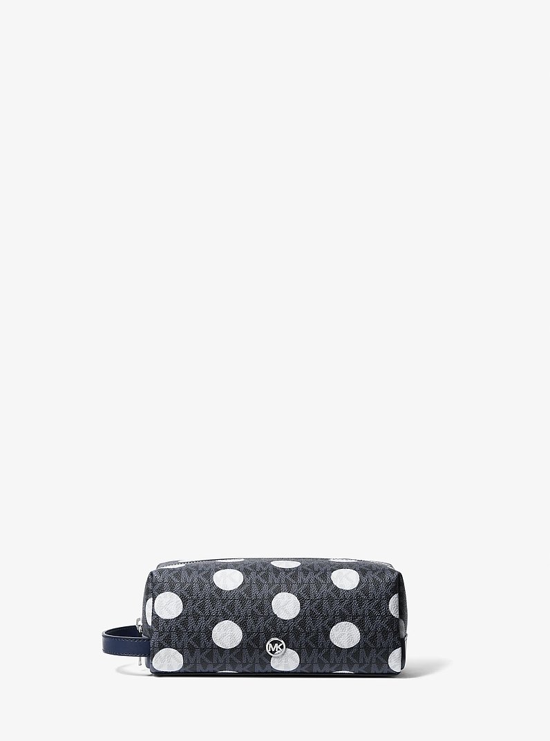 Trousse de toilette Jet Set &agrave; pois et &agrave; logo Signature in BLEU MARINE | Michael Kors