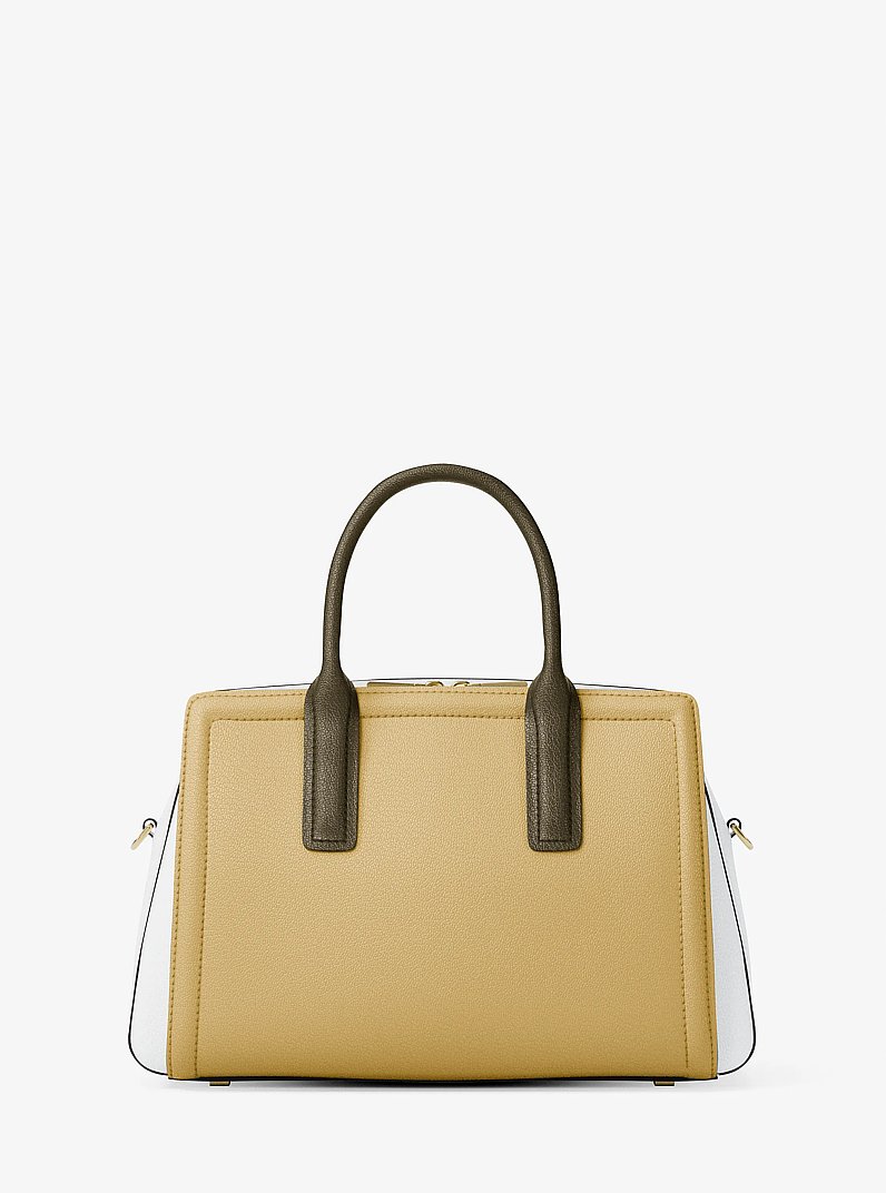 Bolso satchel Laila mediano de piel granulada con bloque de color in [5847] | Michael Kors