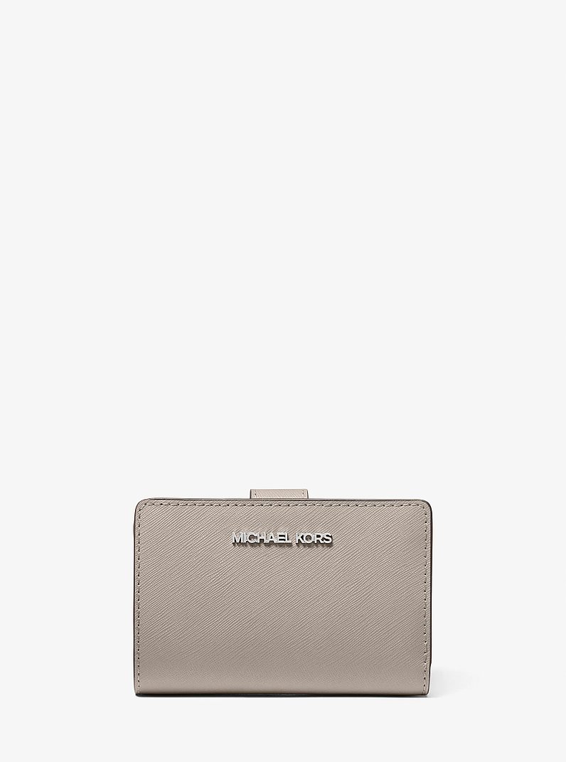 Medium Saffiano Leather Wallet in PEARL GREY | Michael Kors