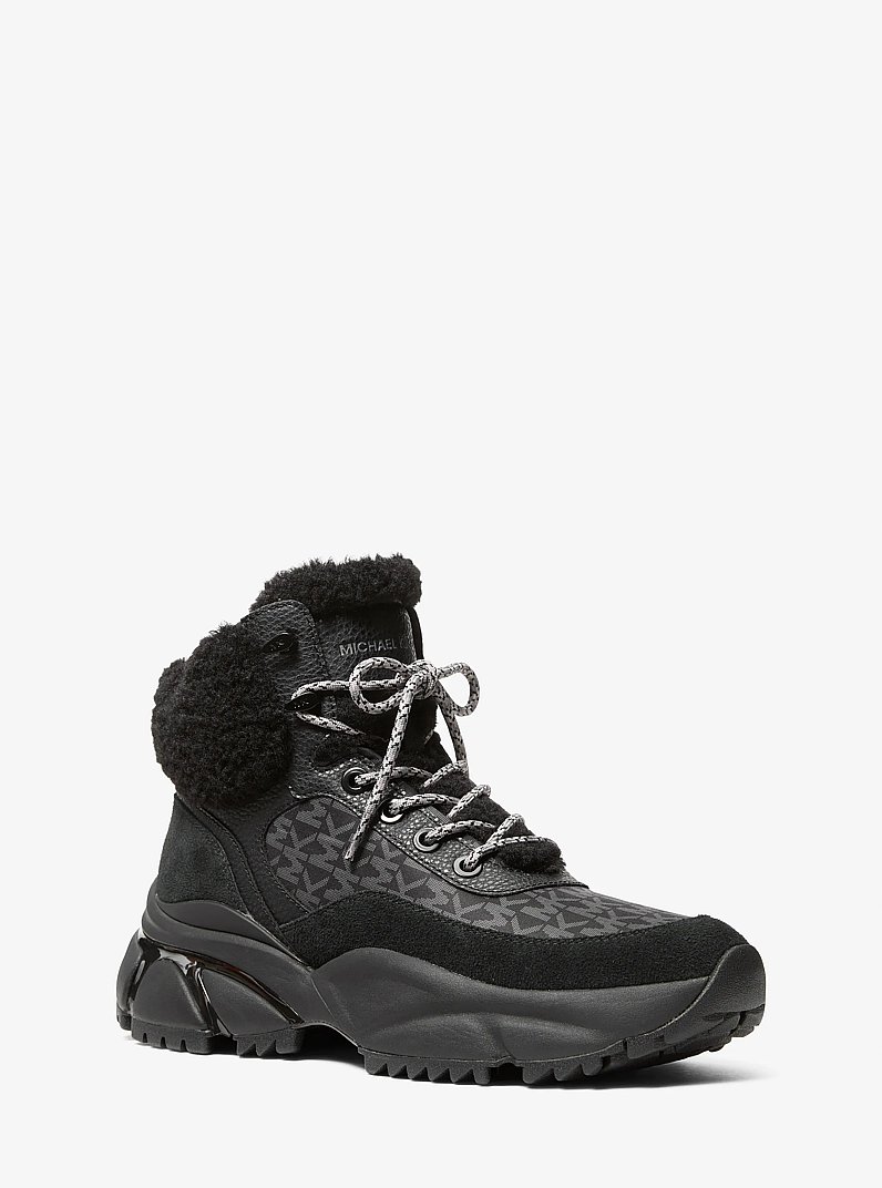 Botte Darius en mat&eacute;riaux multiples in NOIR | Michael Kors