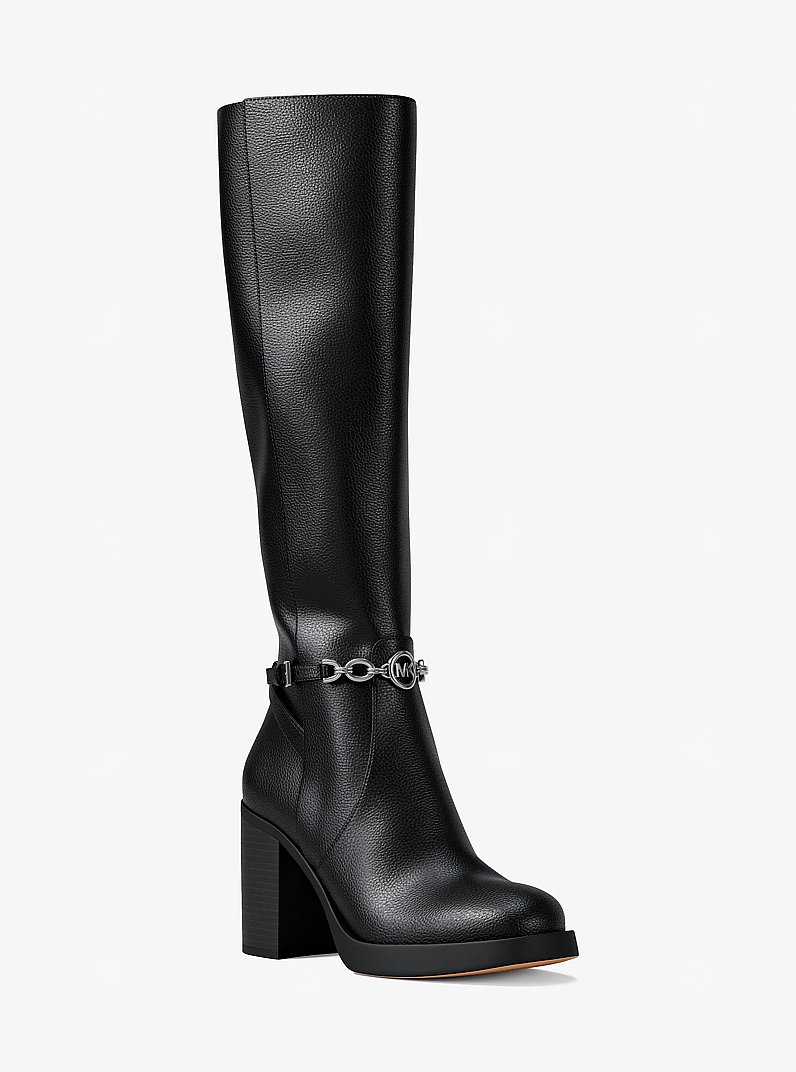 Kacey Block Heel Boot in BLACK | Michael Kors