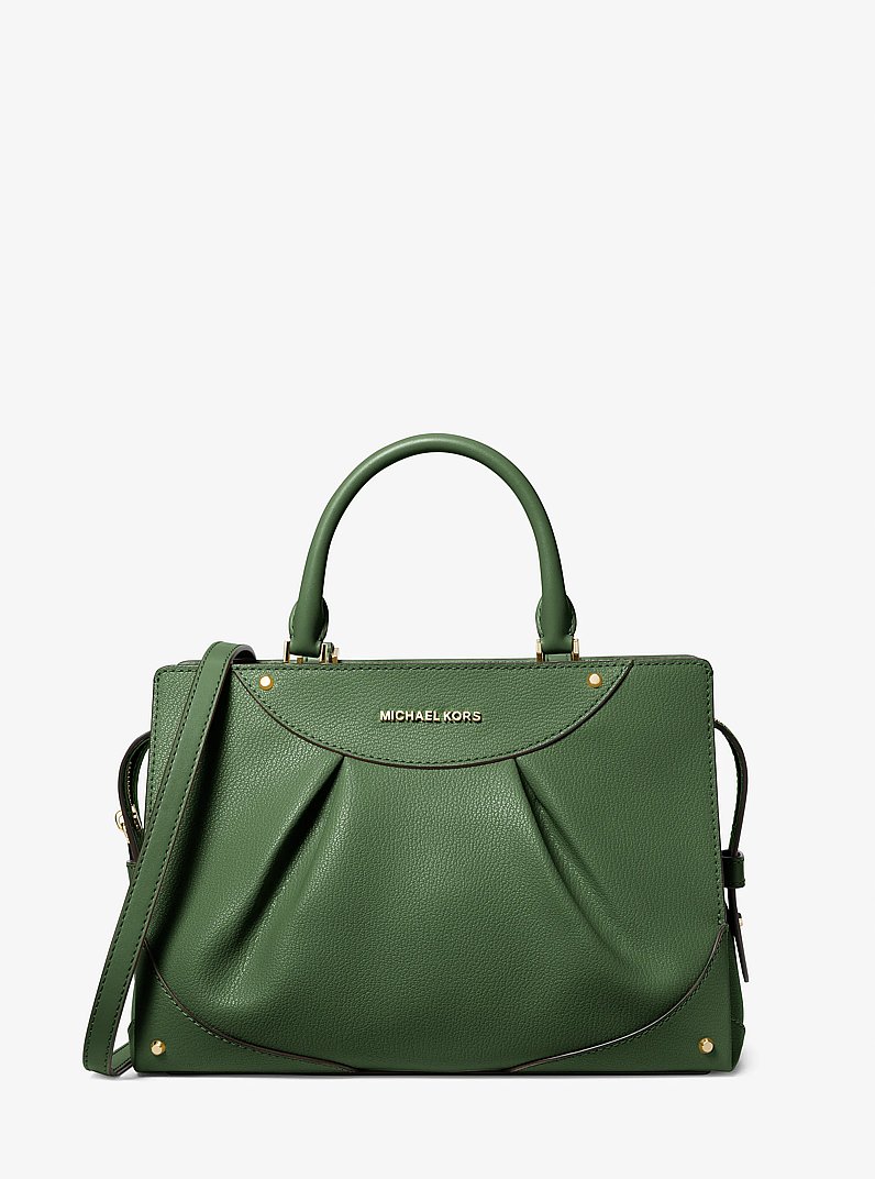 Bolso satchel Enzo mediano de piel in VERDE AMAZONAS | Michael Kors