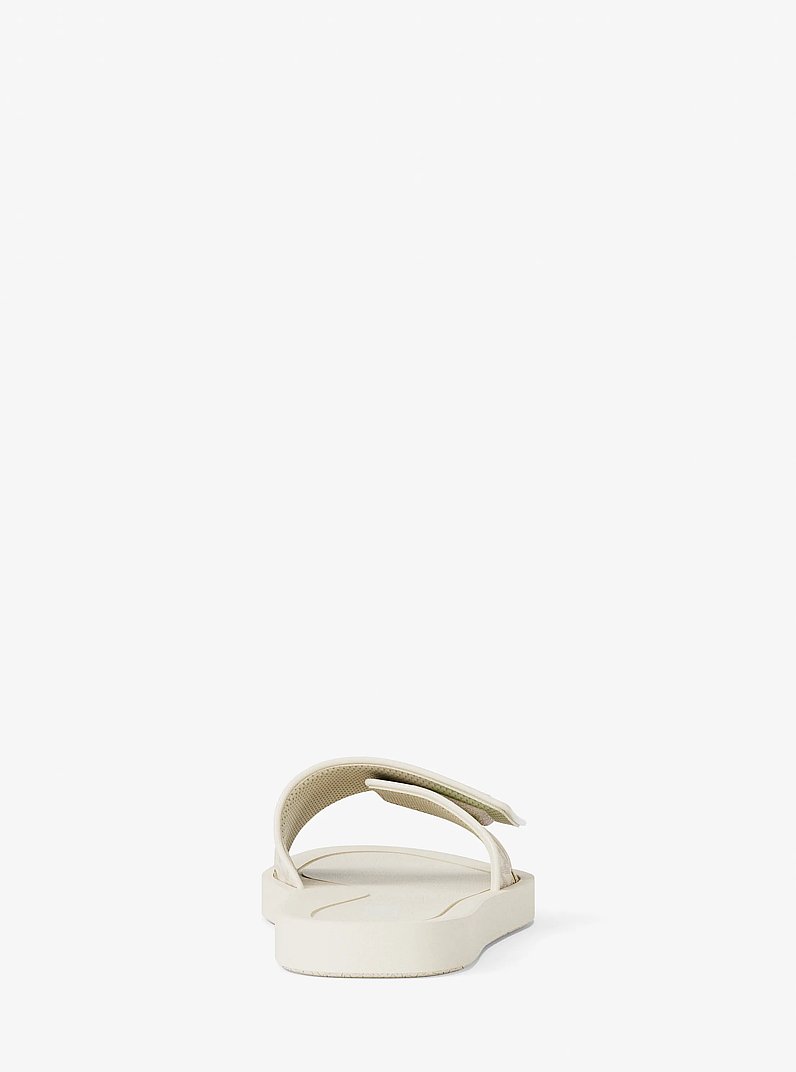 Palmer Printed Signature Logo Slide Sandal in VANILLA COMBO | Michael Kors