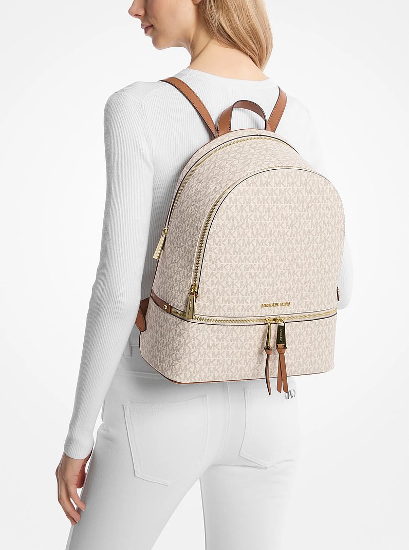 Mochila Rhea grande con logotipo in VAINILLA | Michael Kors