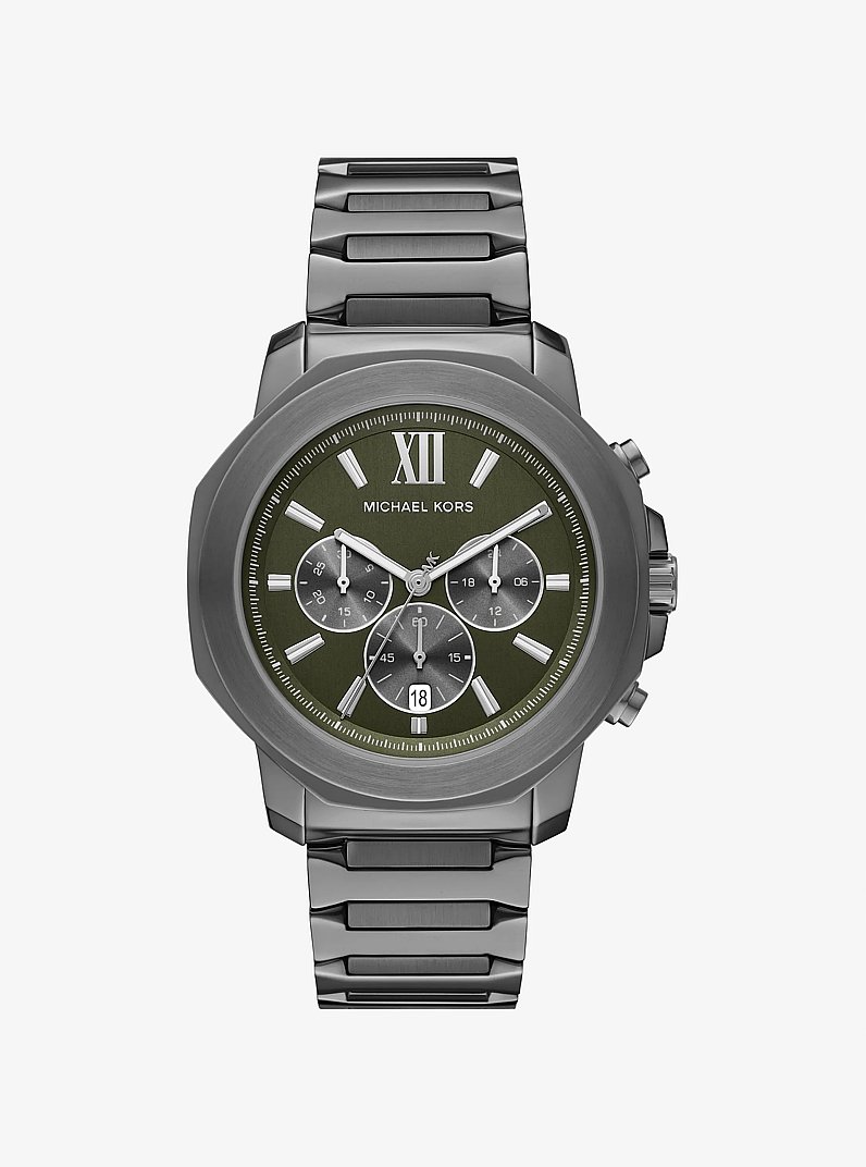 Oversized Prescott Gunmetal Watch in GUNMETAL | Michael Kors