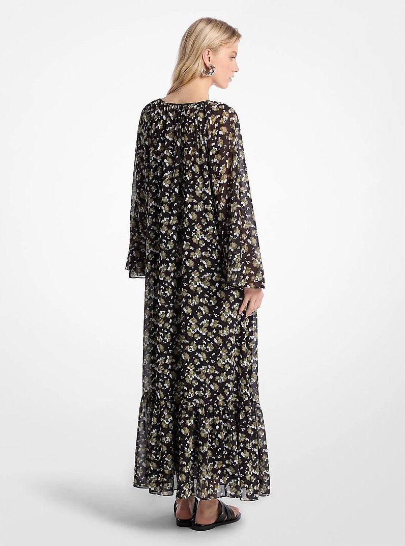 Floral Georgette Maxi Dress in EVERGREEN | Michael Kors