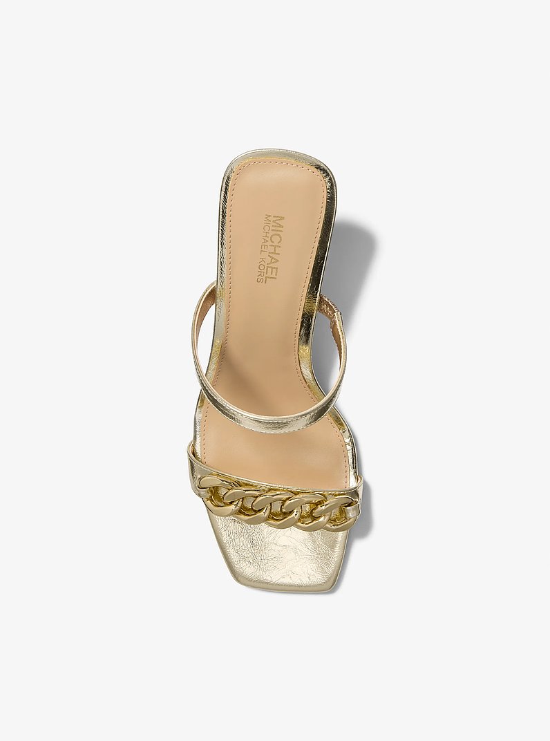 Amali Embellished Metallic Sandal in PALE GOLD | Michael Kors