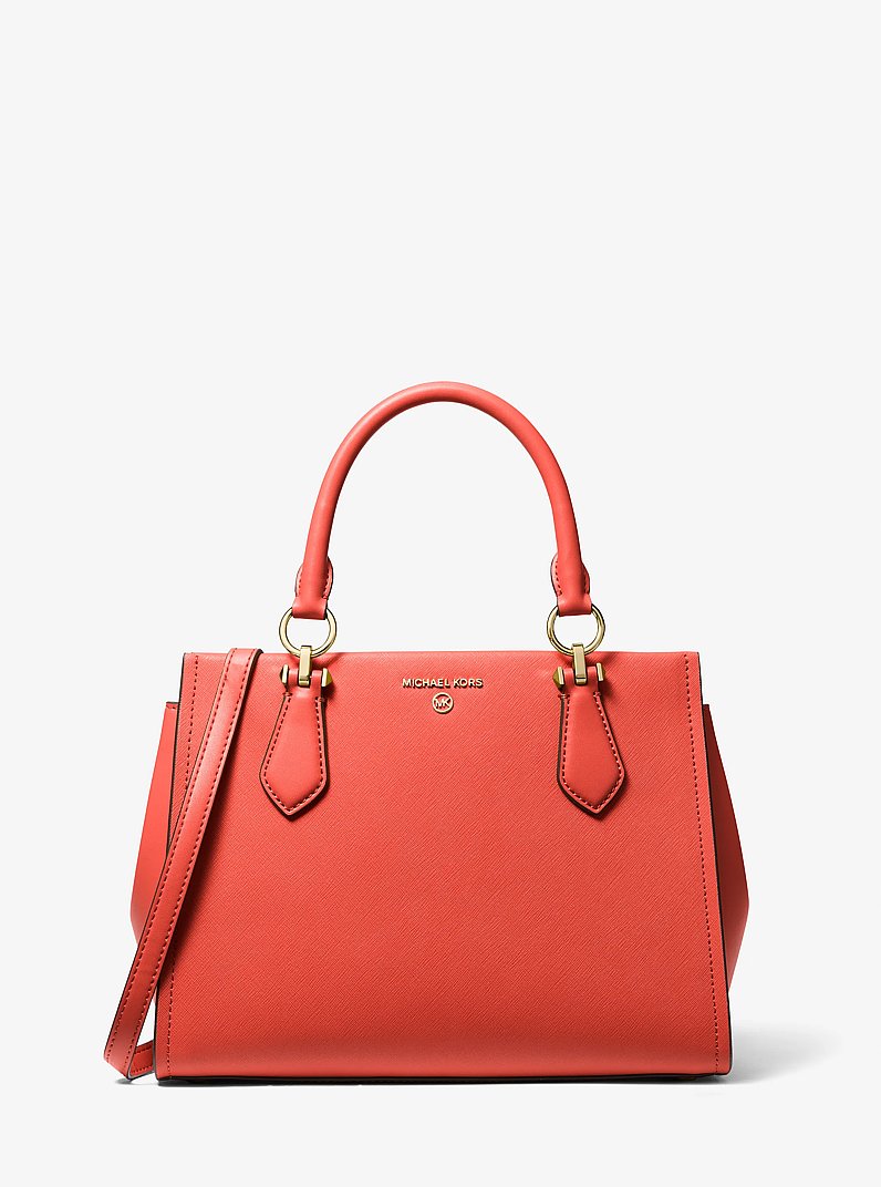 Marilyn Medium Saffiano Leather Satchel in SPICED CORAL | Michael Kors