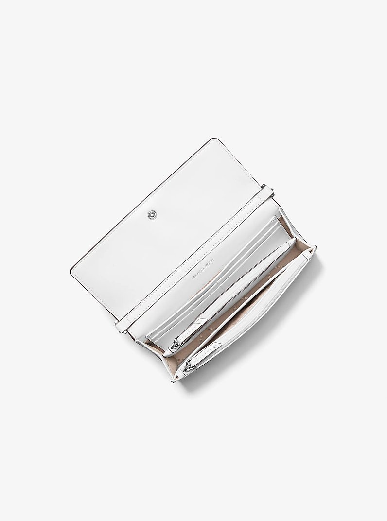 Jet Set Medium Saffiano Leather 2-in-1 Convertible Crossbody Bag in OPTIC WHITE | Michael Kors