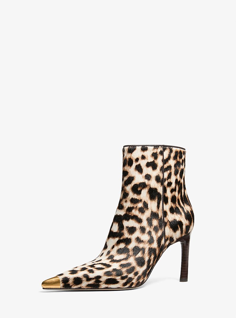 Kasia Leopard Print Calf Hair Boot  in DK CAMEL MLT | Michael Kors