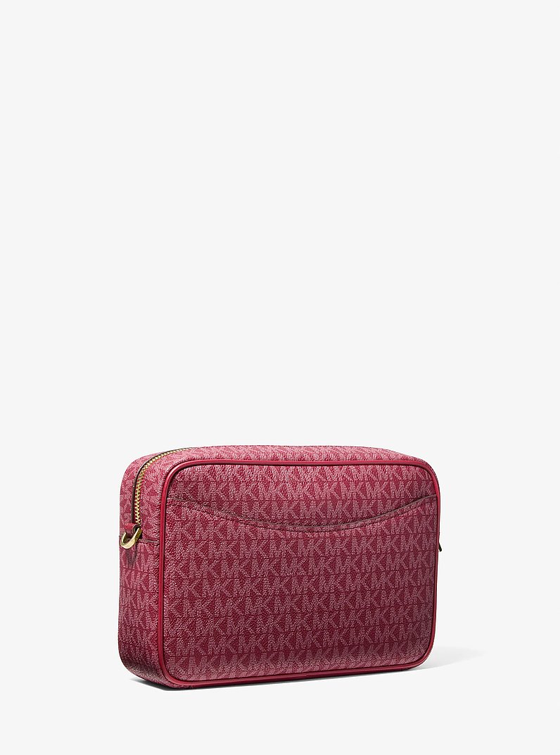 Bev Large Signature Logo Crossbody Bag in DEEP RED | Michael Kors