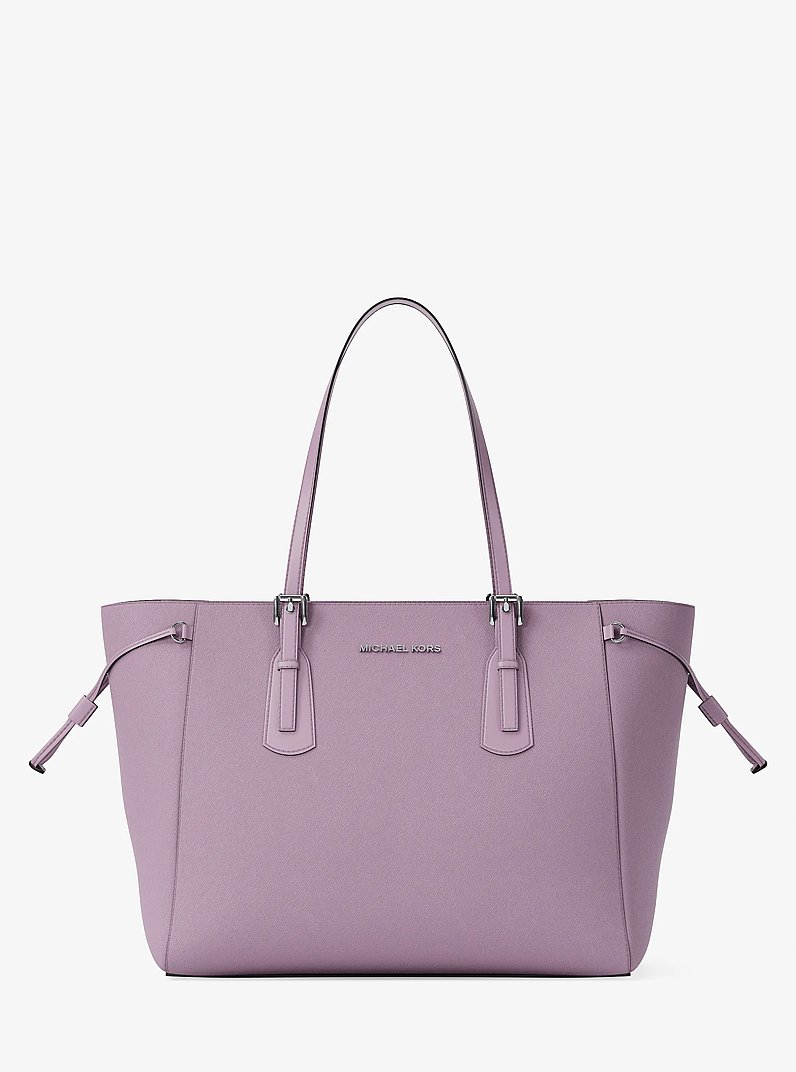 Voyager Large Saffiano Leather Tote Bag in LT QUARTZ | Michael Kors
