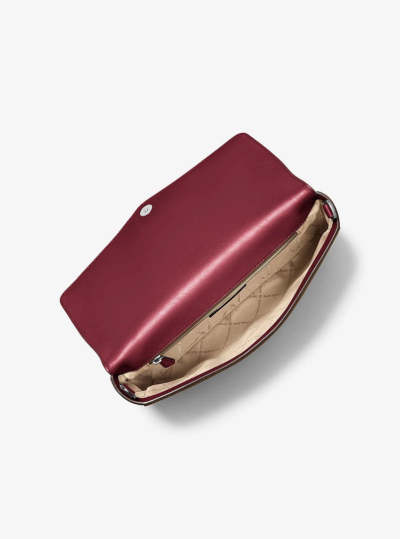 Kacey Large Convertible Shoulder Bag in MAROON | Michael Kors