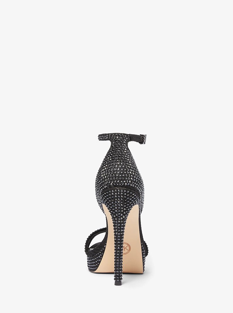 Jordyn Embellished Glitter Chain Mesh Platform Sandal