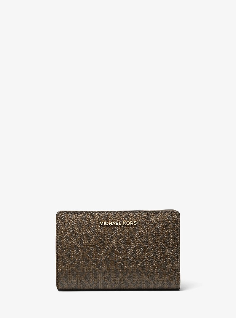 Empire Medium Signature Logo Wallet in BRN/ACORN | Michael Kors