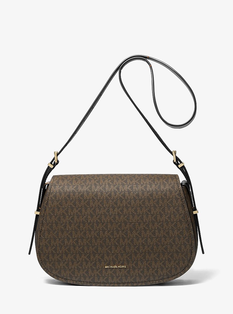 Lydia Medium Signature Logo Messenger Bag