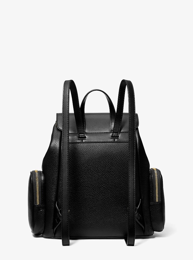 Jet Set Medium Pebbled Leather Backpack in BLACK | Michael Kors