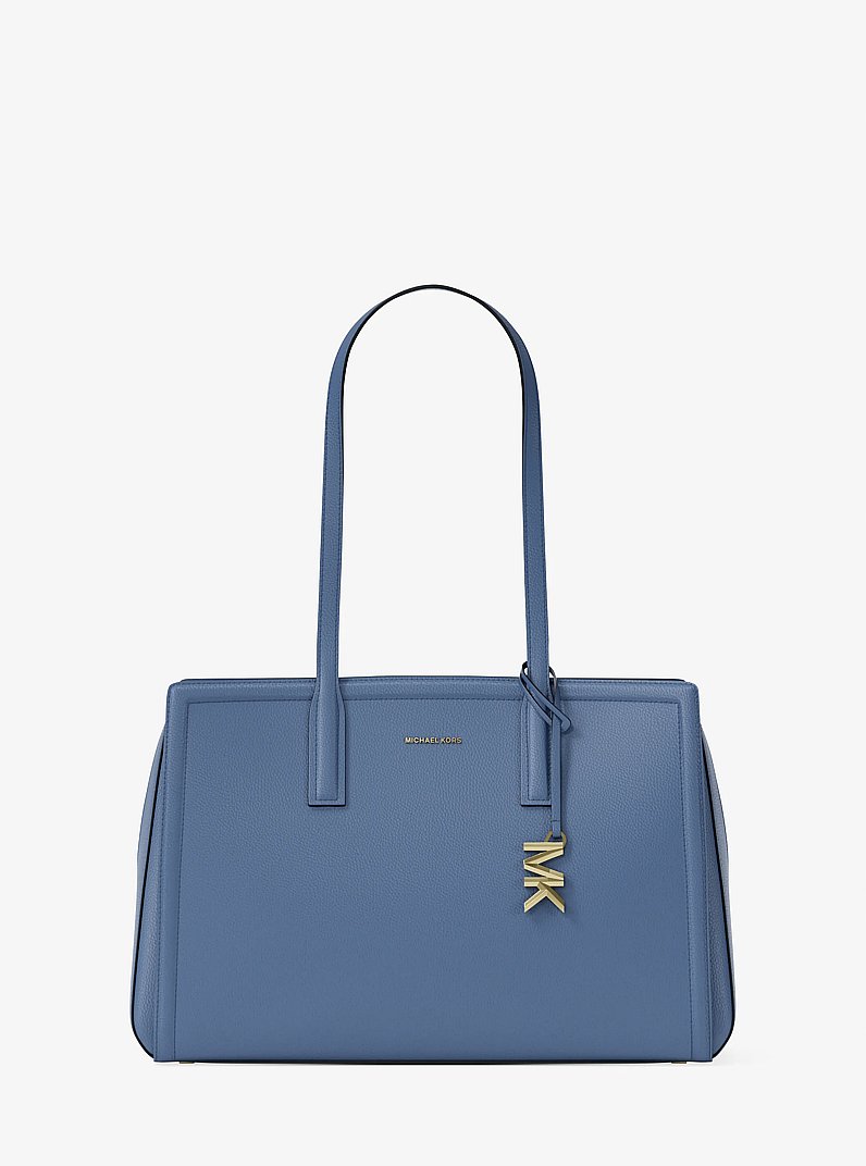 Bolso tote Laila mediano de piel in AZUL FRANC&Eacute;S | Michael Kors