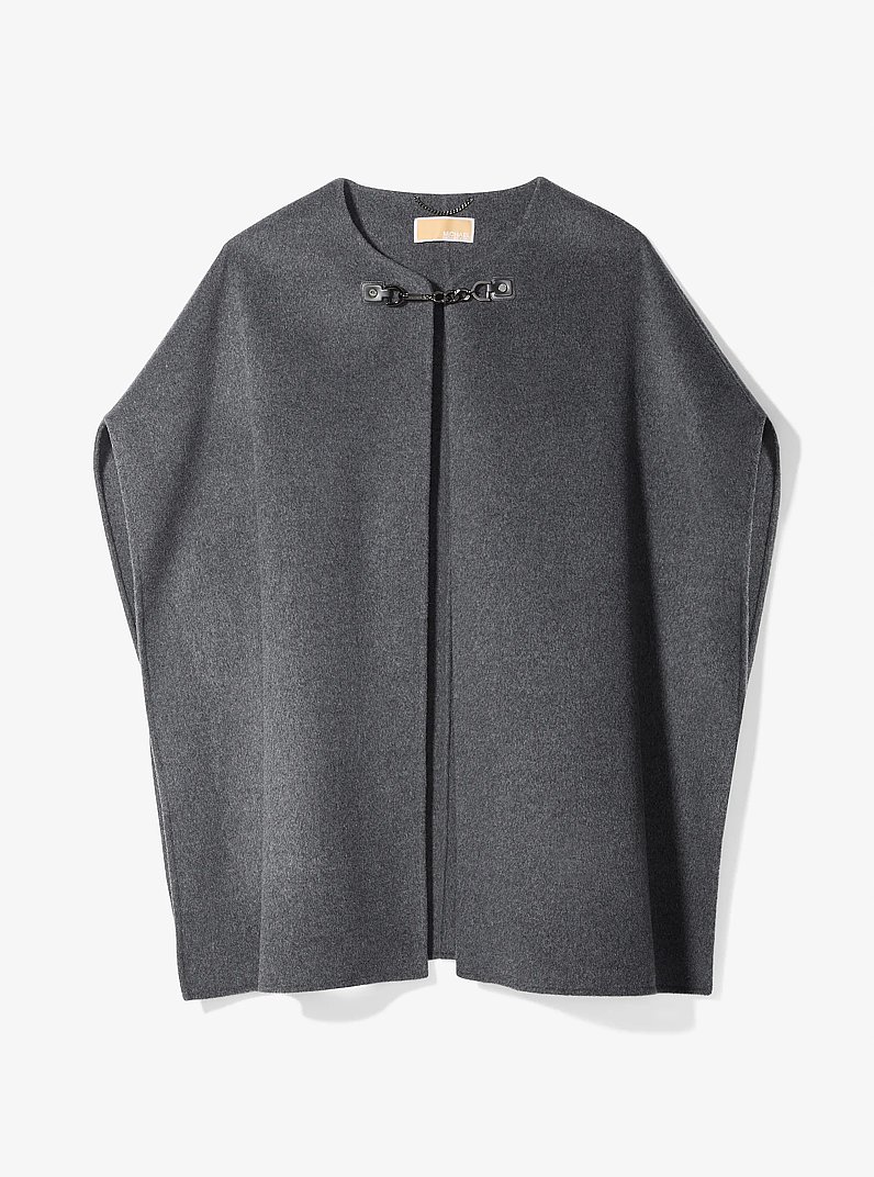 Double Face Wool Blend Cape in DERBY HEATHER | Michael Kors
