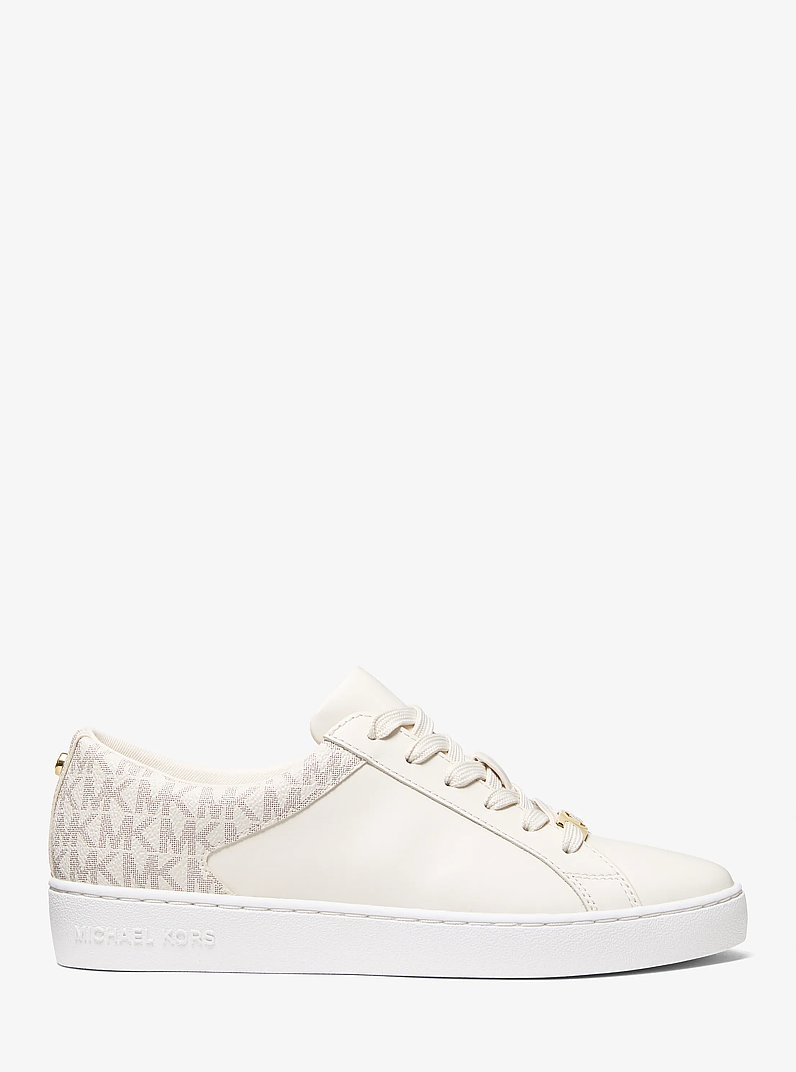 Sneaker Keaton in pelle con logo in VANIGLIA | Michael Kors