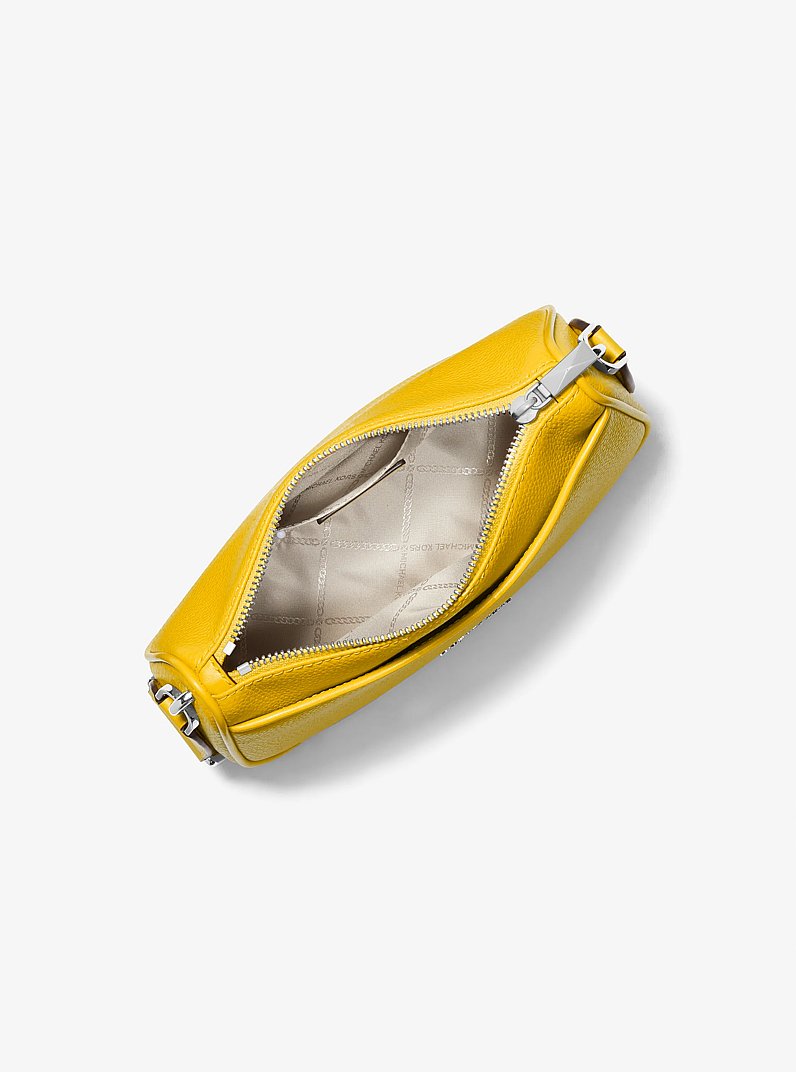 Umh&auml;ngetasche Jet Set Medium aus gekrispeltem Leder mit Etui f&uuml;r Apple&nbsp;AirPods&nbsp;Pro&reg; in HELLES L&Ouml;WENZAHN | Michael Kors
