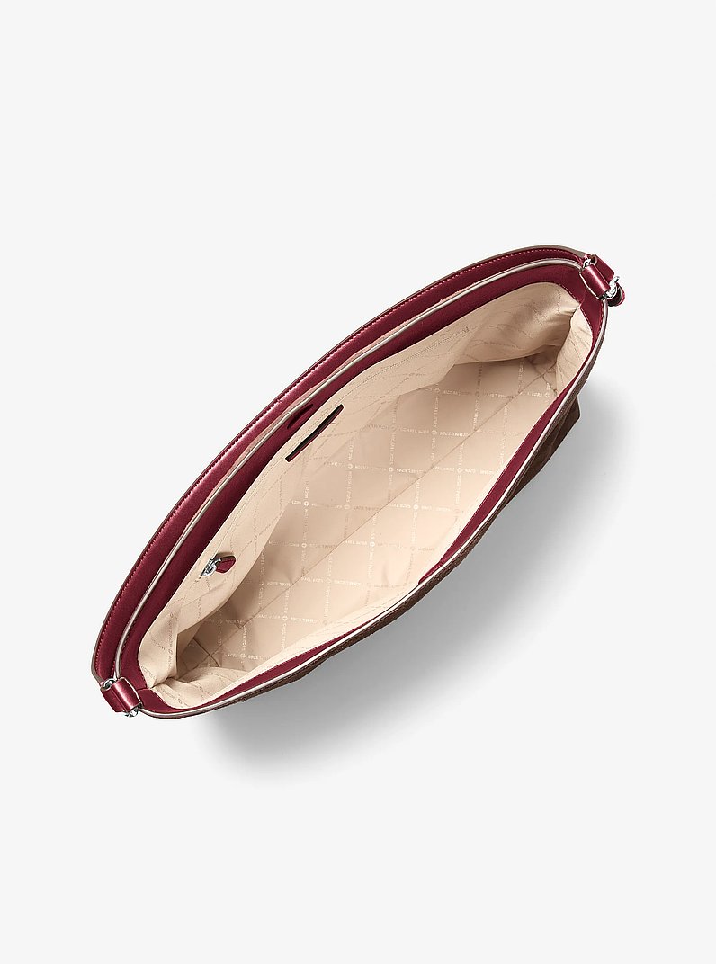 Sammy Large Hobo Shoulder Bag in MAROON | Michael Kors