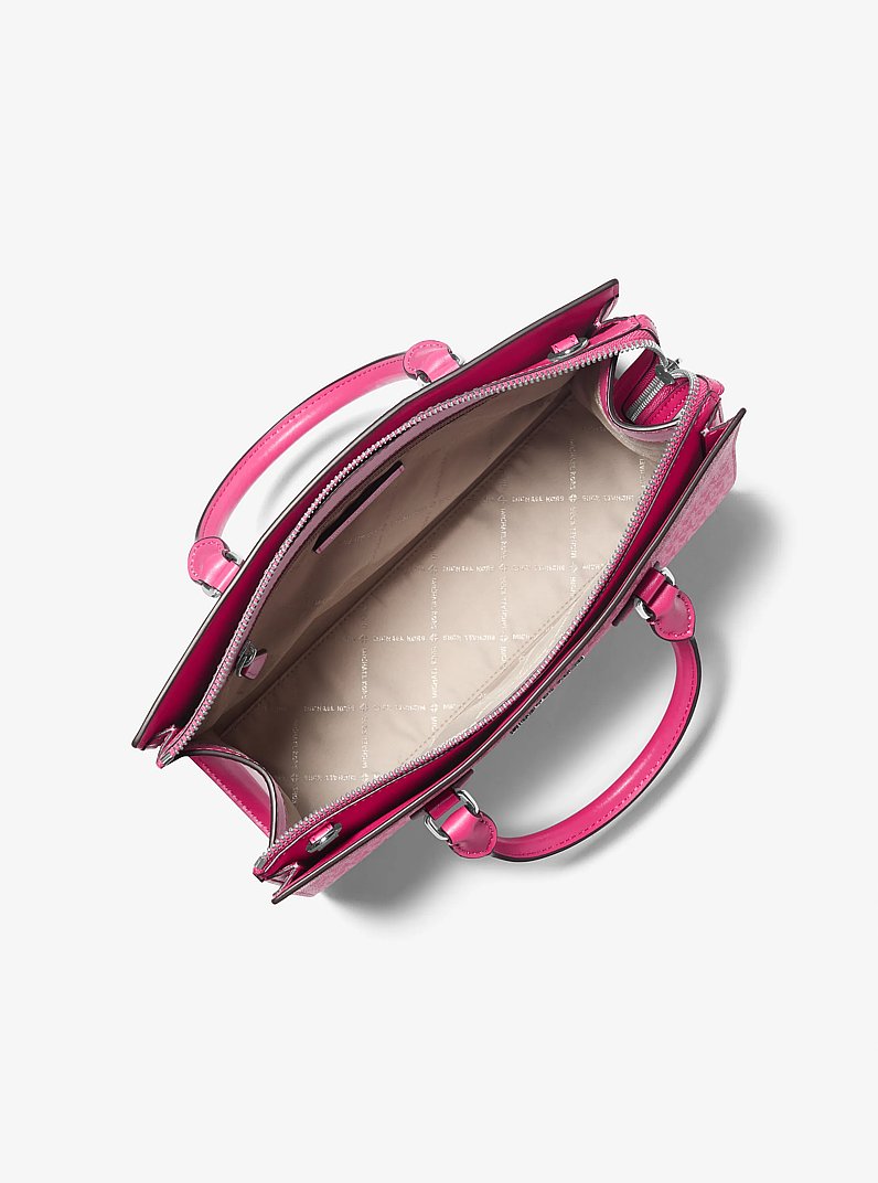 Sheila Medium Ombr&eacute; Signature Logo Satchel in DRAGONFRUIT | Michael Kors
