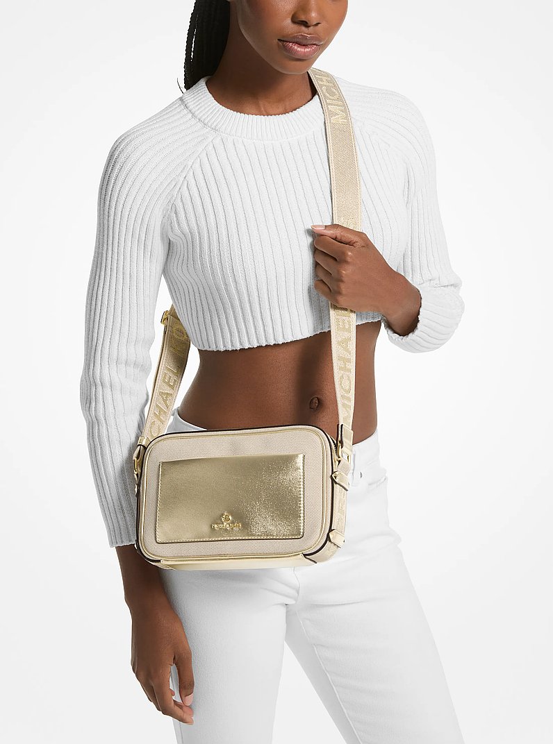Maeve Large Canvas and Metallic Crossbody Bag
