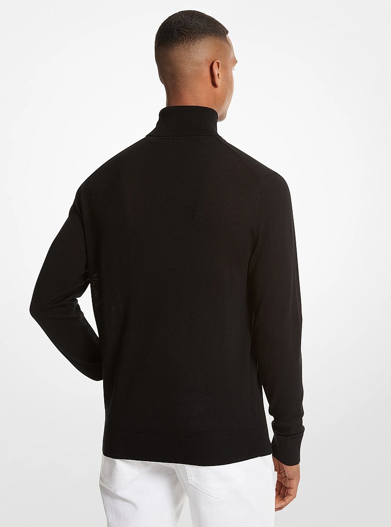 Jersey de cuello vuelto de lana merino in NEGRO | Michael Kors