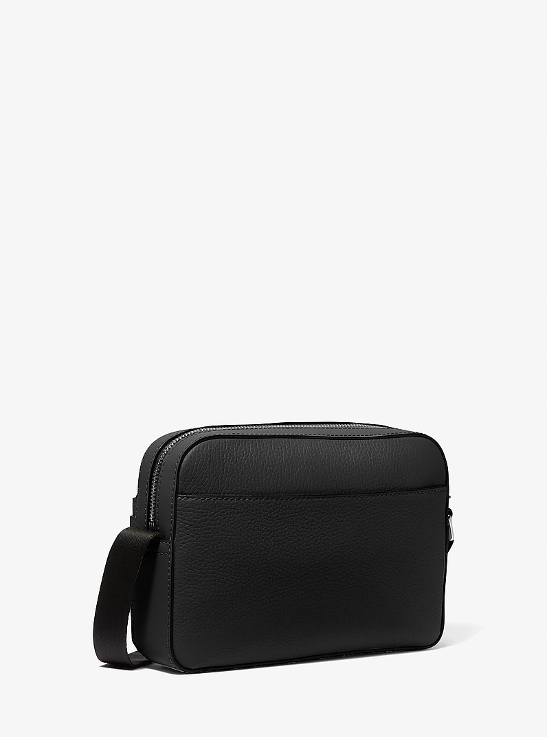 Hudson Pebbled Leather Utility Crossbody Bag in BLACK | Michael Kors