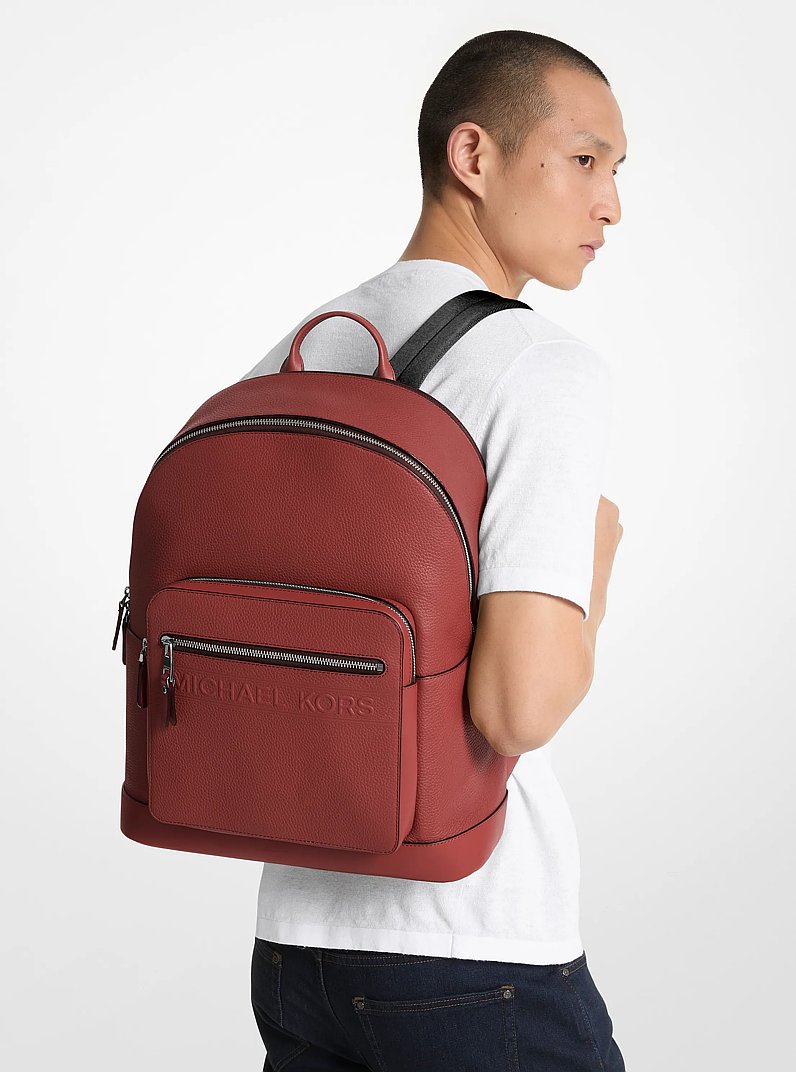Hudson Leather Commuter Backpack in DARK_BRANDY | Michael Kors