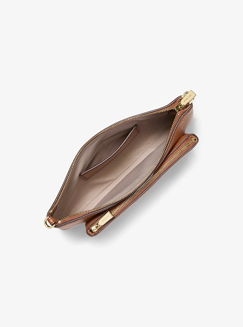 Jet Set Medium Pebbled Leather Convertible Crossbody Bag in LUGGAGE | Michael Kors