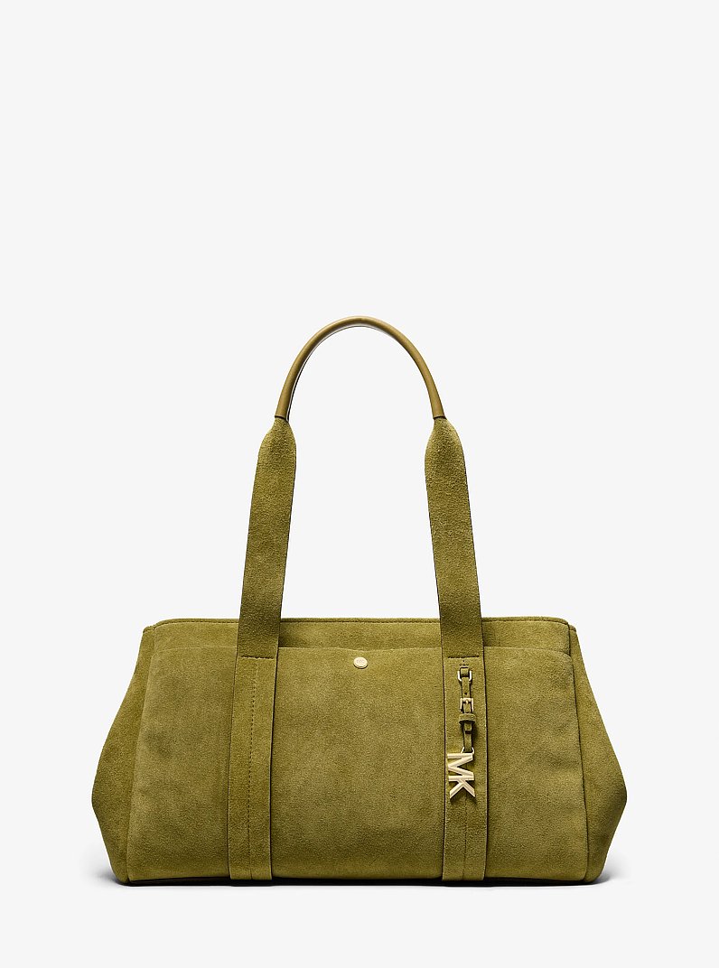 Romee Large Suede Tote Bag in PISTACHIO | Michael Kors