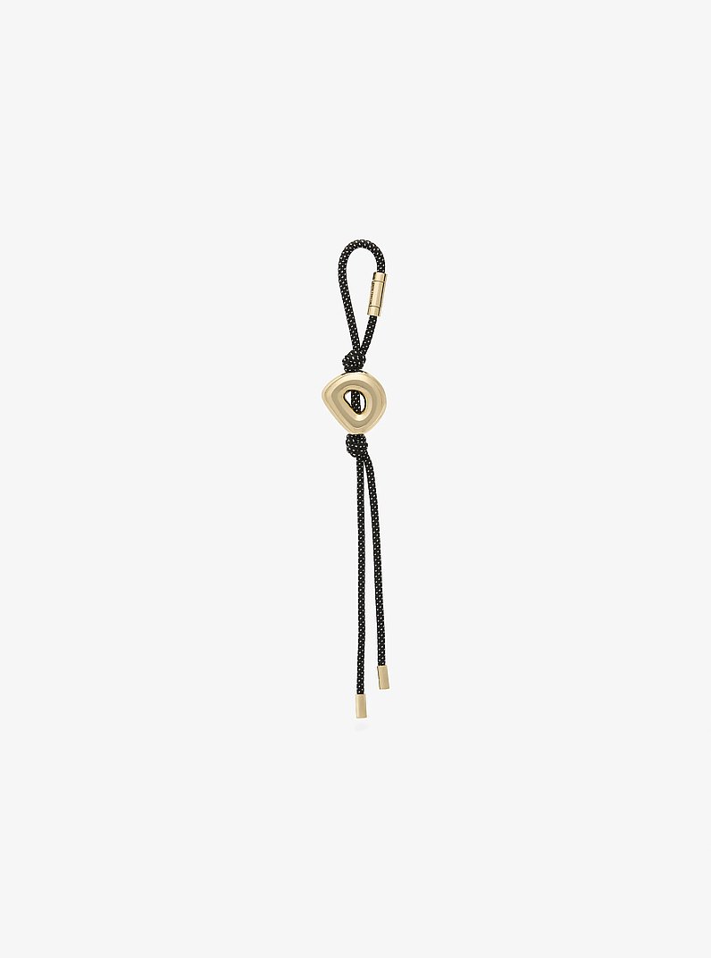 Initial Gold-Tone and Speckled Cord Bag Charm in 18K GOLD | Michael Kors