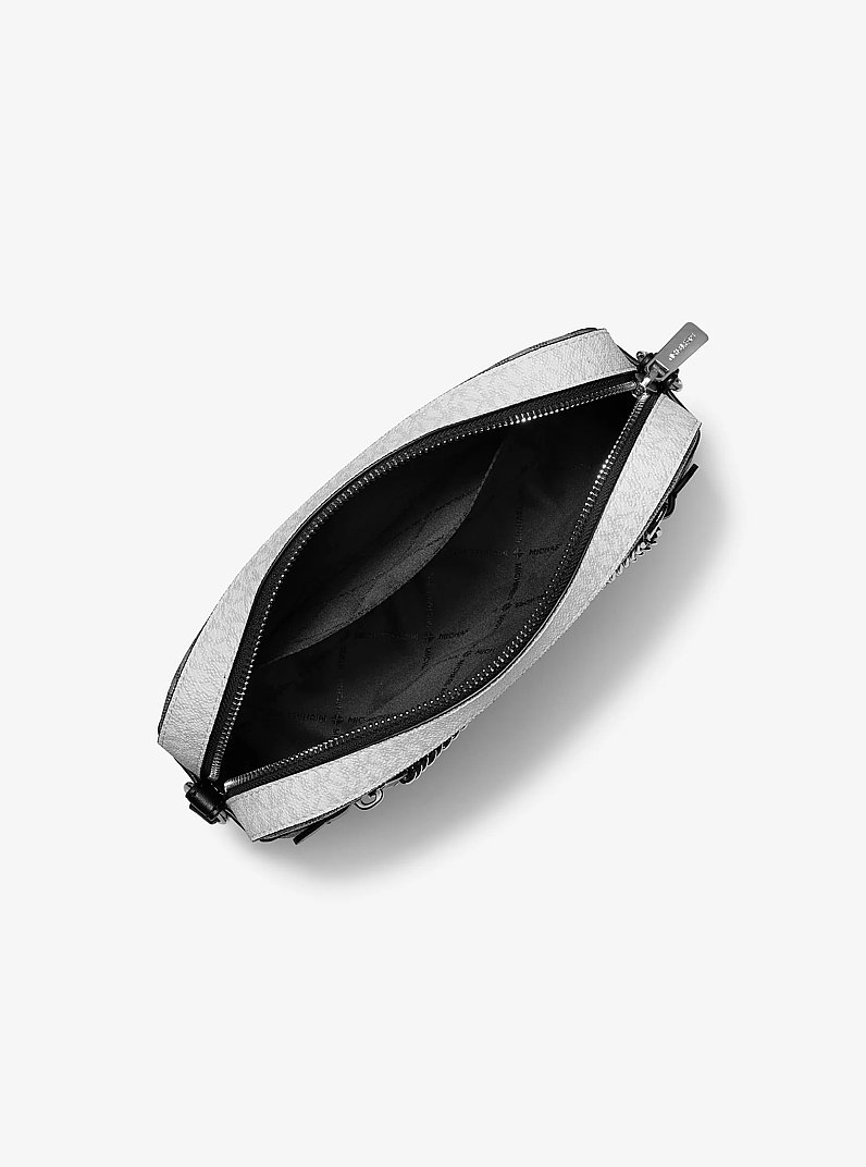 Jet Set Large Signature Logo Crossbody Bag in BLACK | Michael Kors