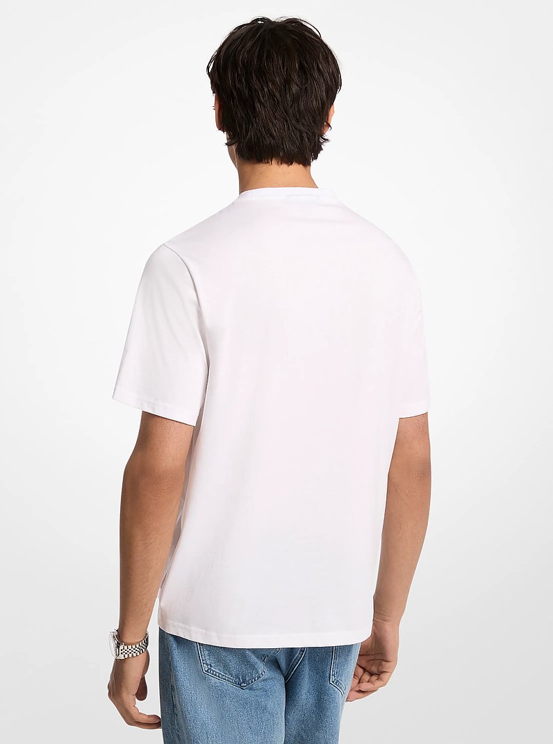 Signature Logo Pocket Cotton T-shirt in WHITE | Michael Kors