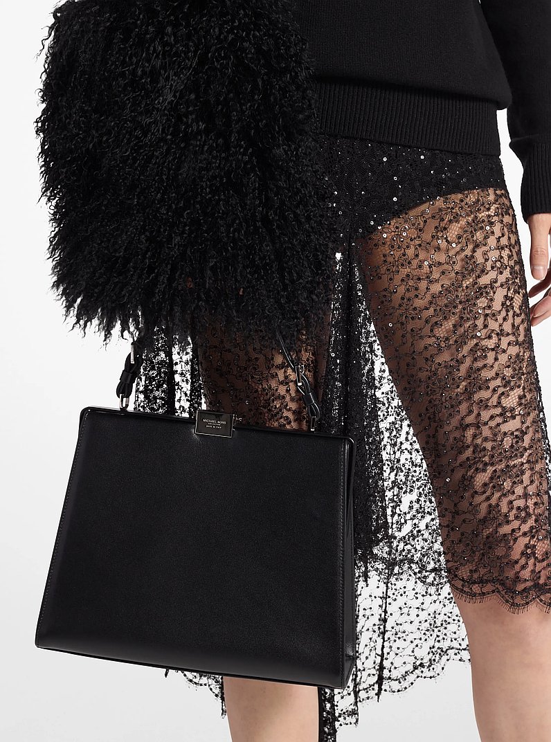 Borsa a mano Simone in pelle in NERO | Michael Kors