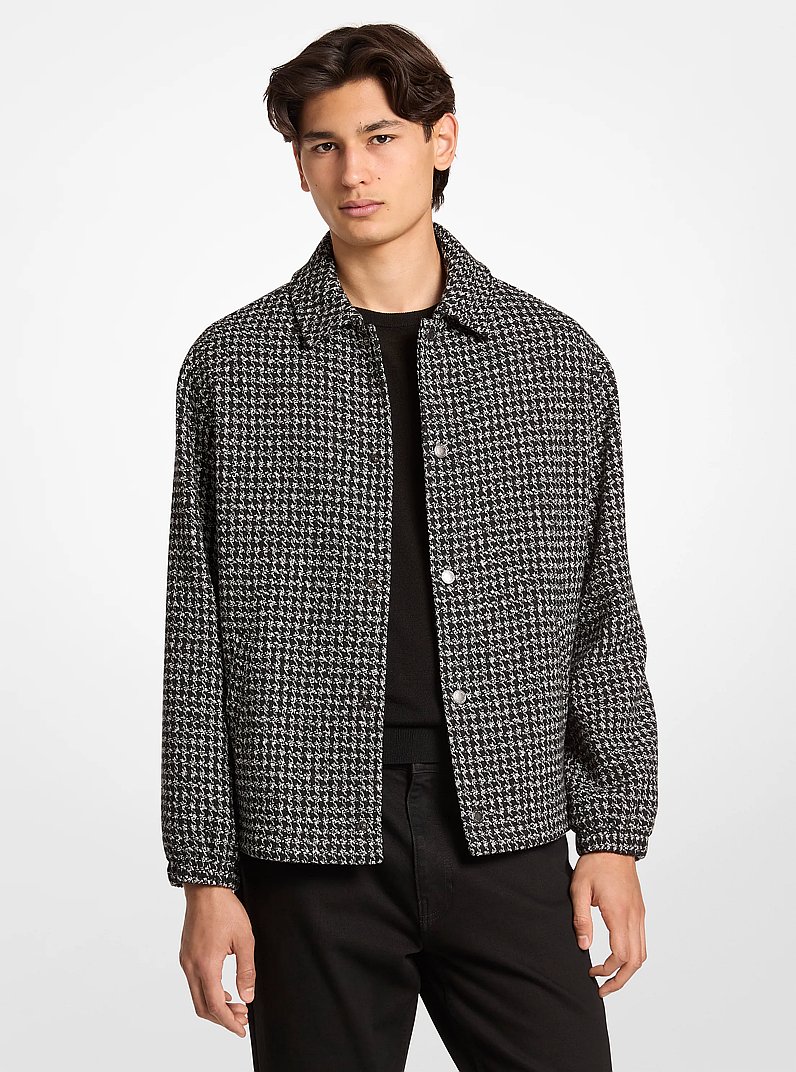 Houndstooth Jacquard Jacket in NOIR | Michael Kors