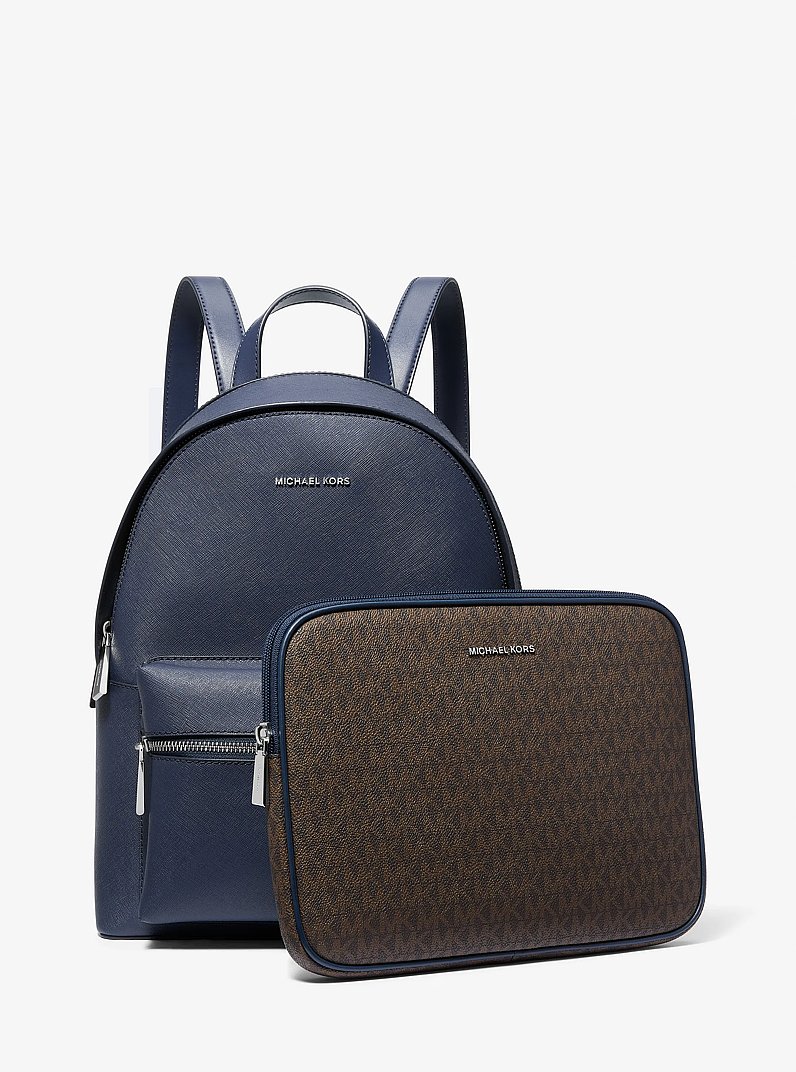 Mochila Sally mediana 2 en 1 de piel saffiano in AZUL MARINO | Michael Kors