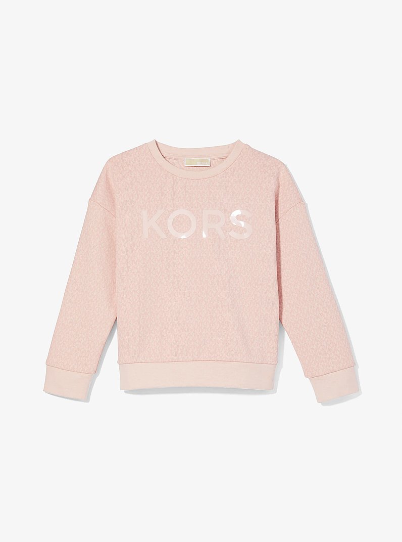 Embellished Logo Print Cotton Terry Sweatshirt