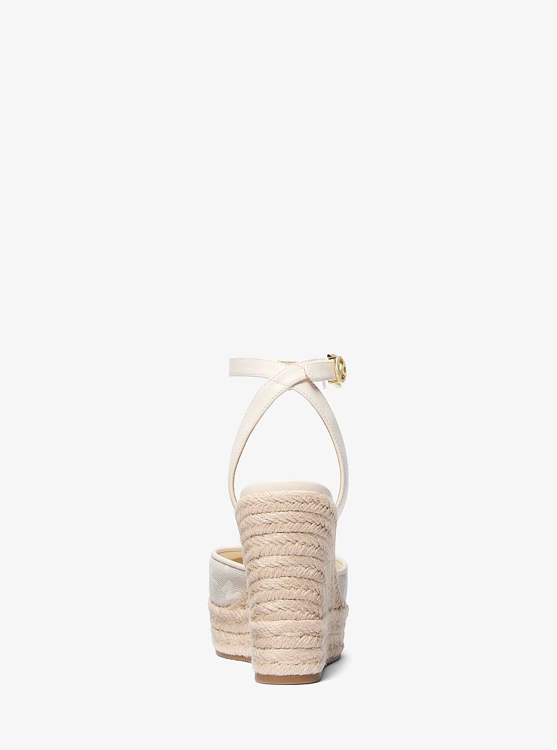 Larissa Logo Jacquard Espadrille Wedge in NATURAL | Michael Kors