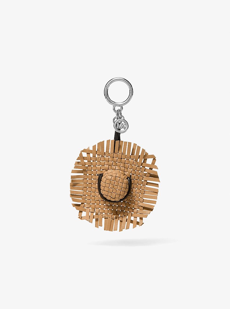 Woven Leather Hat Bag Charm in PEANUT | Michael Kors