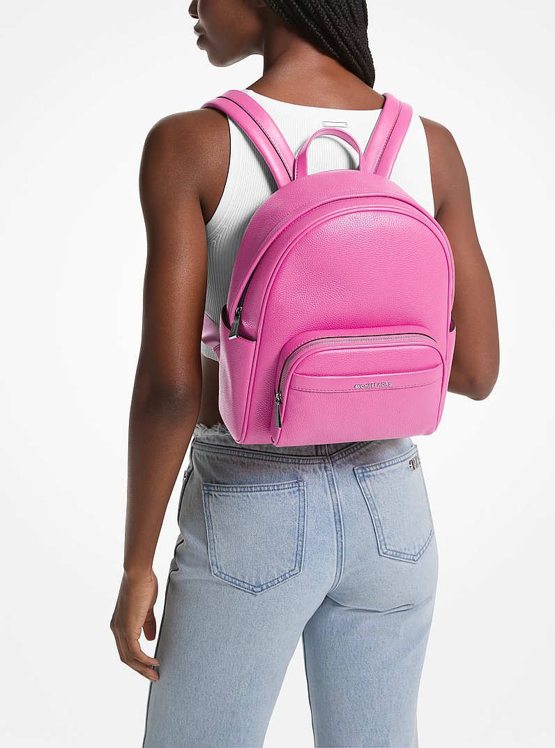 Bex Medium Pebbled Leather Backpack in CERISE | Michael Kors