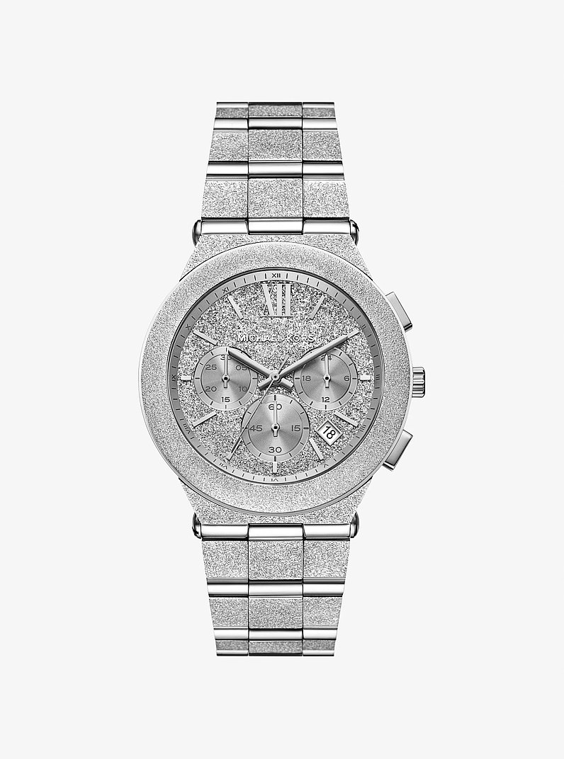 Oversized Billie Frosted Silver-Tone Watch in SILVER | Michael Kors